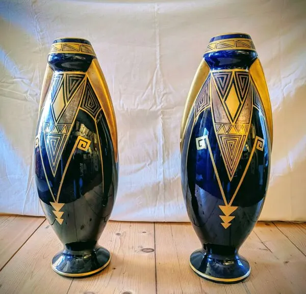 Illustration numéro 2 du produit Paire de vases Art Déco – Céramique de Tours, Pinon-Heuzé (c. 1930)