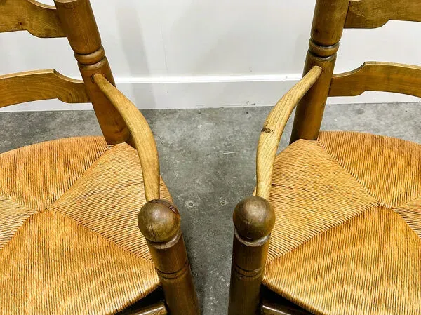 Illustration numéro 2 du produit Paire de fauteuils bas en rotin Charles Dudouyt, années 1940.