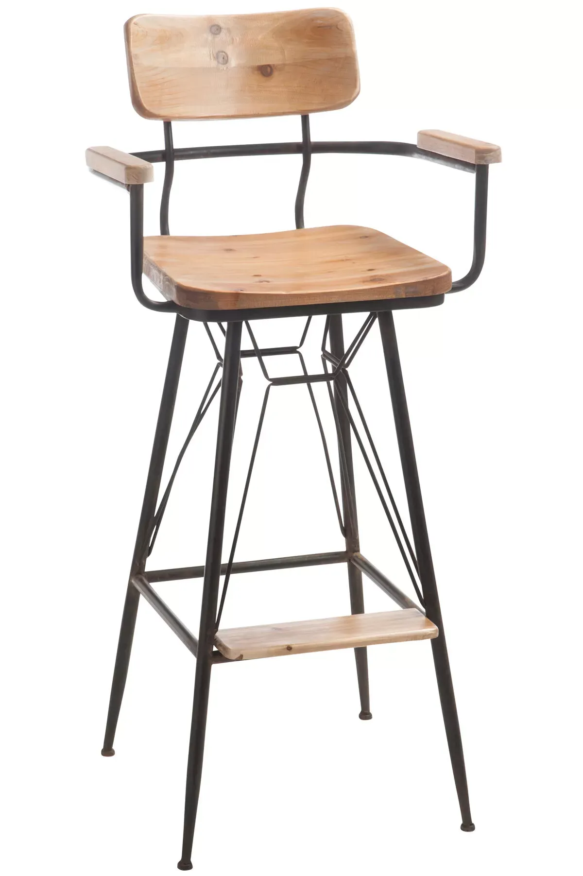 Illustration numéro 2 du produit Tabouret de bar en fer et bois