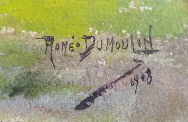 Illustration numéro 2 du produit Roméo Dumoulin (1883-1944) - aquarelle - 30,5 x 24,5 cm - signée - école Belge