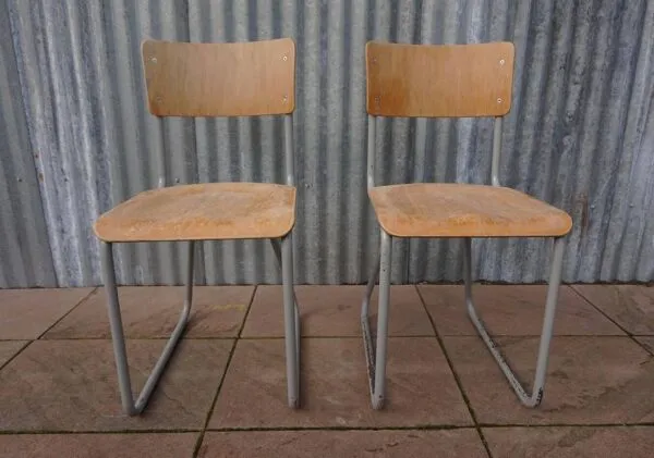 Illustration numéro 2 du produit Chaises industrielles vintage Willem Hendrik Gispen pour Gispen années 1950, ensemble de 2