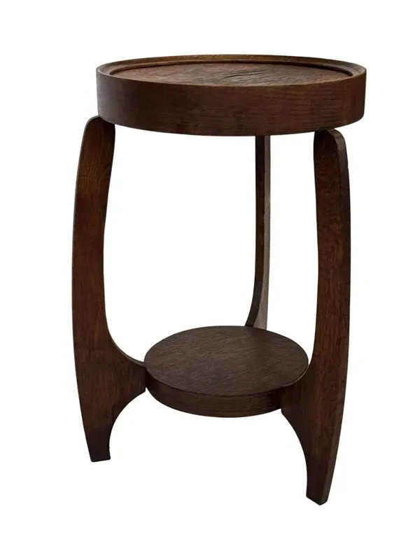 Illustration numéro 2 du produit Table d'appoint Art Déco en chêne au design minimaliste