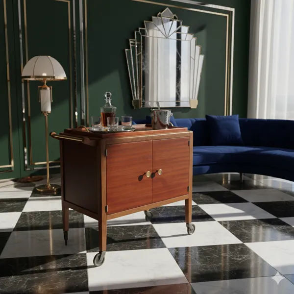 Illustration numéro 2 du produit Desserte roulante Art Déco 1930 - Gauthier Poinsignon Nancy