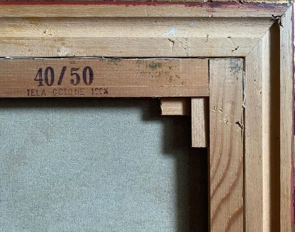 Illustration numéro 2 du produit Tableau HST ''Paysage à la rivière'' signé école Italienne avec cadre