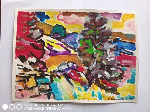 Illustration numéro 2 du produit pierre Lacroux (1909- 1993) Gouache sur papier 24 x 32 cm - de 1989 - (297)