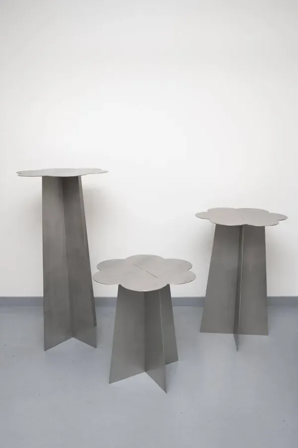 Illustration numéro 2 du produit 3 tables fleurs en acier inoxydable