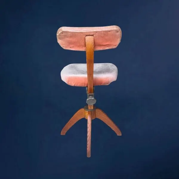 Illustration numéro 2 du produit Chaise de bureau suédoise réglable Åtvidabergs en bois et métal – années 30-40