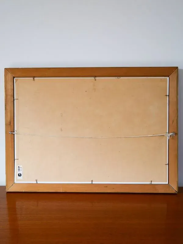 Illustration numéro 2 du produit tableau huile sur panneau nature morte bouquet rouge et bleu 1950