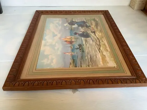 Illustration numéro 2 du produit Grand tableau marine pêcheurs bateaux