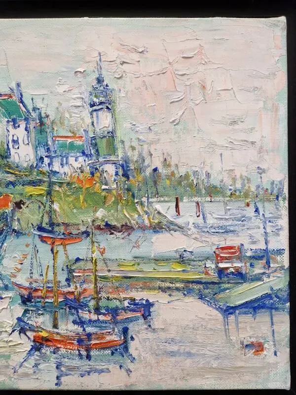 Illustration numéro 2 du produit Yolande Ardissone (1927-2024) - Huile sur toile - Phare de Doëlan, Bretagne