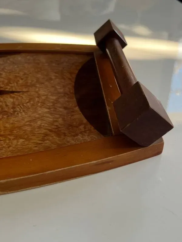 Illustration numéro 2 du produit Plateau marqueterie en bois vintage - art déco