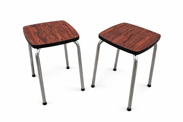 Illustration numéro 2 du produit Tabouret formica années 1960 vintage scandinave