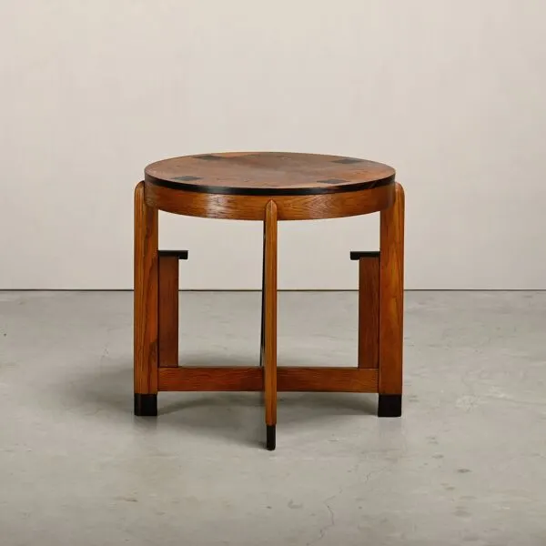 Illustration numéro 2 du produit Table d'appoint Art Déco moderniste de l'École d'Amsterdam en chêne