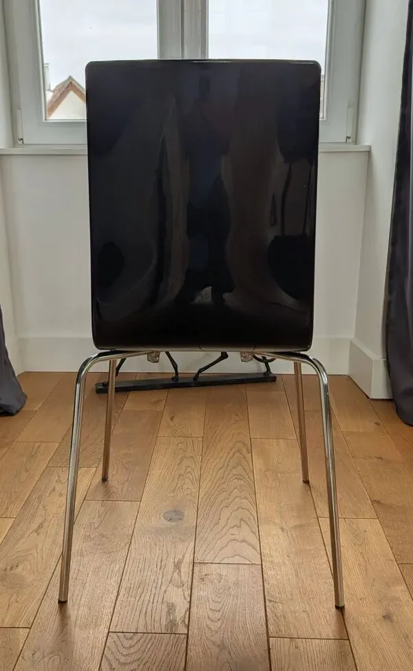 Illustration numéro 2 du produit Lot de 6 chaises Galvano Tecnica (Italie) – Design Industriel Chic – 5 Noir