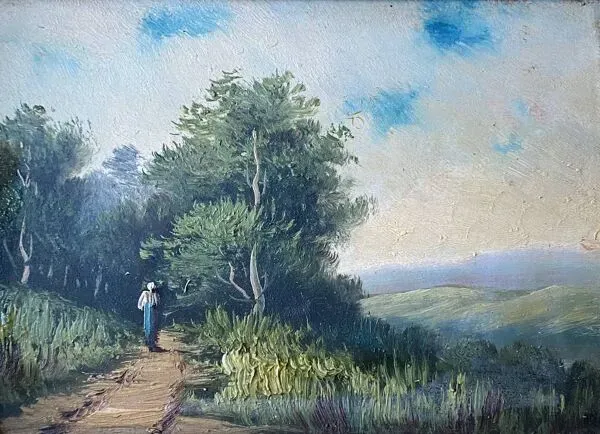 Illustration numéro 2 du produit Tableaux hsp xix° barbizon ''paysage animé'' + cadre