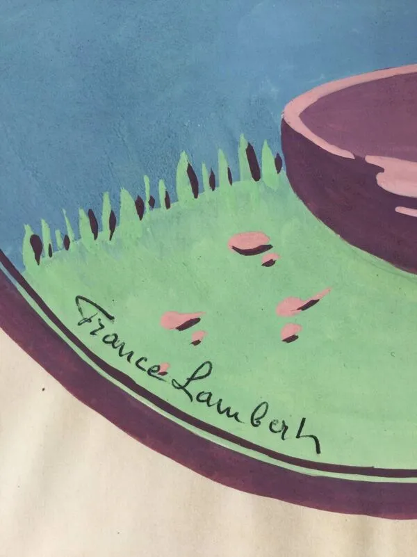 Illustration numéro 2 du produit Les campanules.Gouache Art déco de France Lambert, 1902-1981.