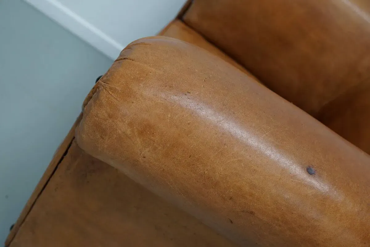 Illustration numéro 2 du produit Fauteuil Club Vintage en Cuir Couleur Cognac, Pays-Bas