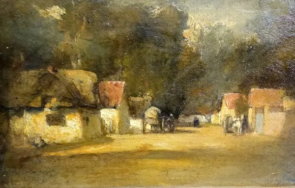 Illustration numéro 2 du produit École française – d’après Auguste Boulard – Village animé au crépuscule