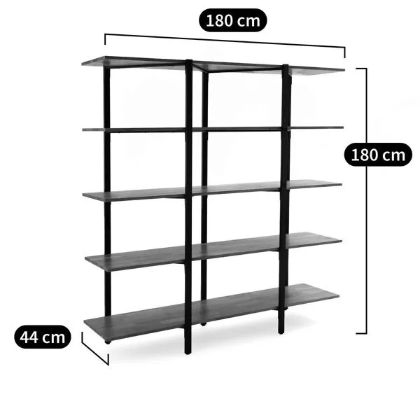 Illustration numéro 2 du produit Bibliothèque HIBA - La Redoute Intérieurs - Chêne massif & acier noir