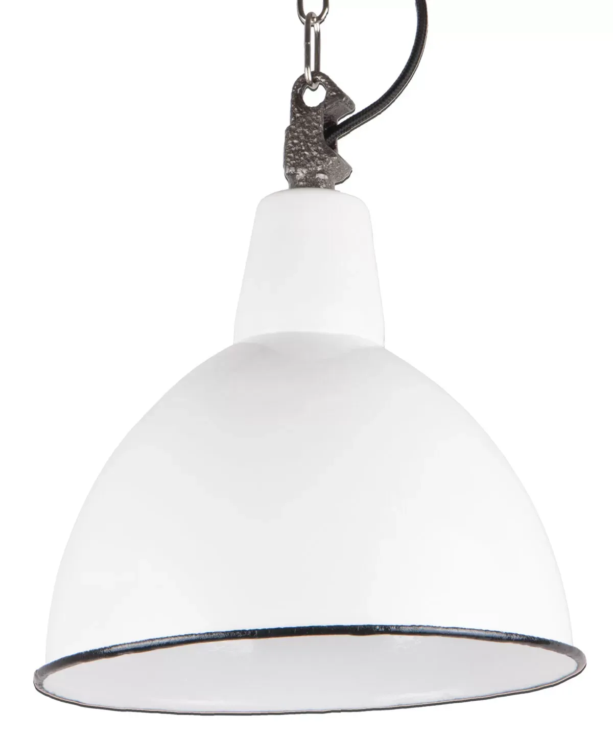 Illustration numéro 2 du produit Suspension industrielle en émail de Pologne, couleur blanche, 1960