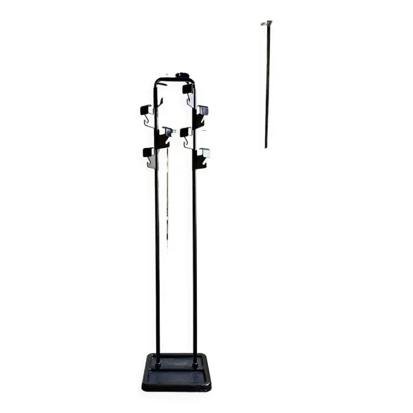 Illustration numéro 2 du produit Porte-manteaux 8 patères en métal et plastique noir par Jean-Pierre Vitrac pour Manade, années 1970