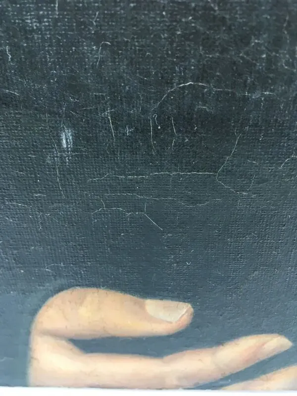 Illustration numéro 2 du produit Tableaux signé,  portrait d’un gentleman au livre et à la boucle d’oreille:  XIX siècle