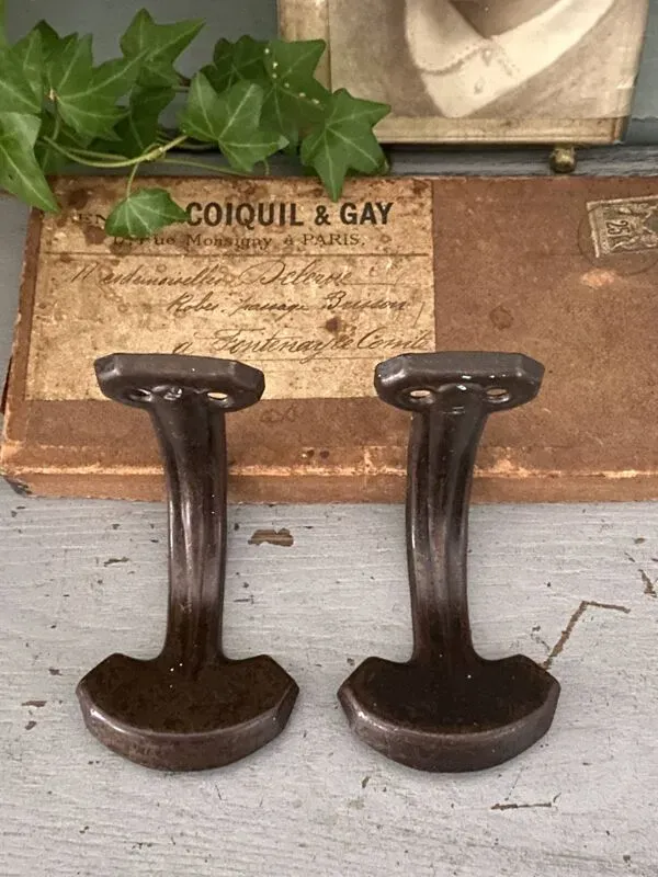 Illustration numéro 2 du produit Paire de patères métalliques