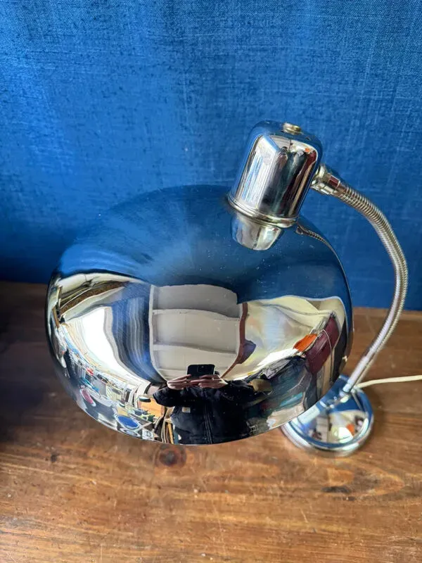 Illustration numéro 2 du produit Lampe de bureau vintage chromée Giovanni Michelucci pour Lariolux