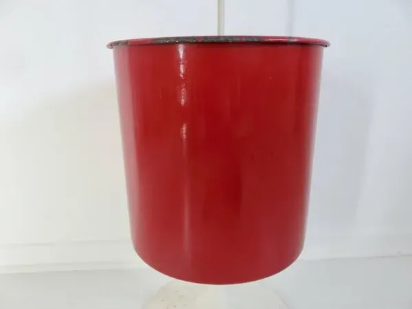 Illustration numéro 2 du produit Porte parapluies, pied tulipe, tôle émaillée et laiton, 1950