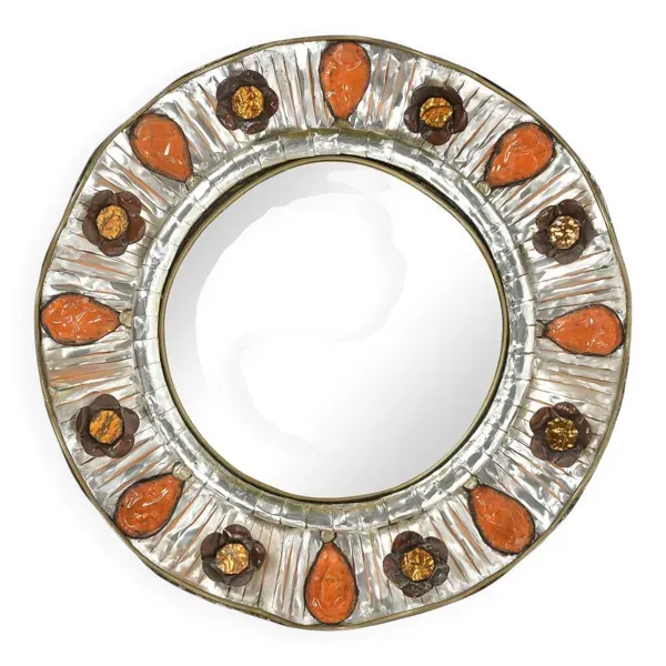 Illustration numéro 2 du produit Miroir mural signé Fiterman des années 1970