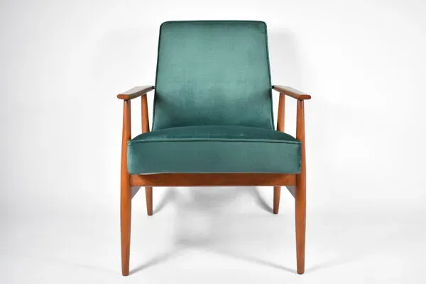 Illustration numéro 2 du produit Fauteuil vintage ''Fox'' - designer H. Lis, années 1970, velours vert bouteille
