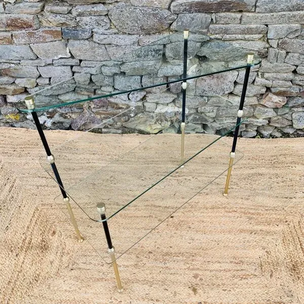 Illustration numéro 2 du produit Étagère en verre vintage des années 50/60