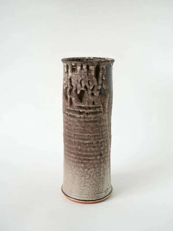 Illustration numéro 2 du produit Grand vase en céramique, Fat Lava, marron et blanc