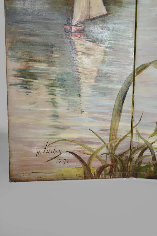 Illustration numéro 2 du produit Paravent peint post-impressionniste par Charles Frechon, France, 1894