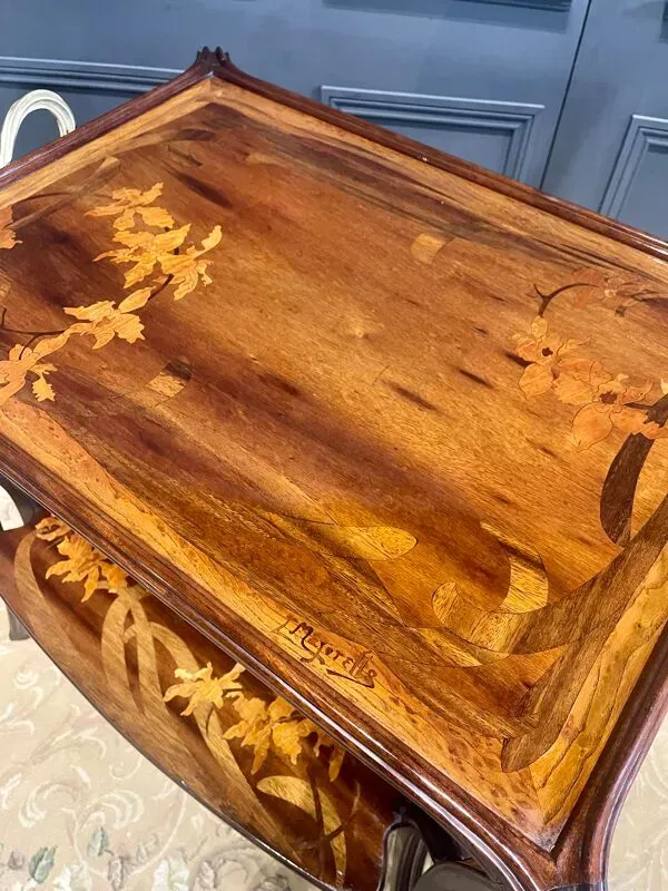 Illustration numéro 2 du produit Table à thé aux orchidées louis majorelle modèle olga art nouveau 1900