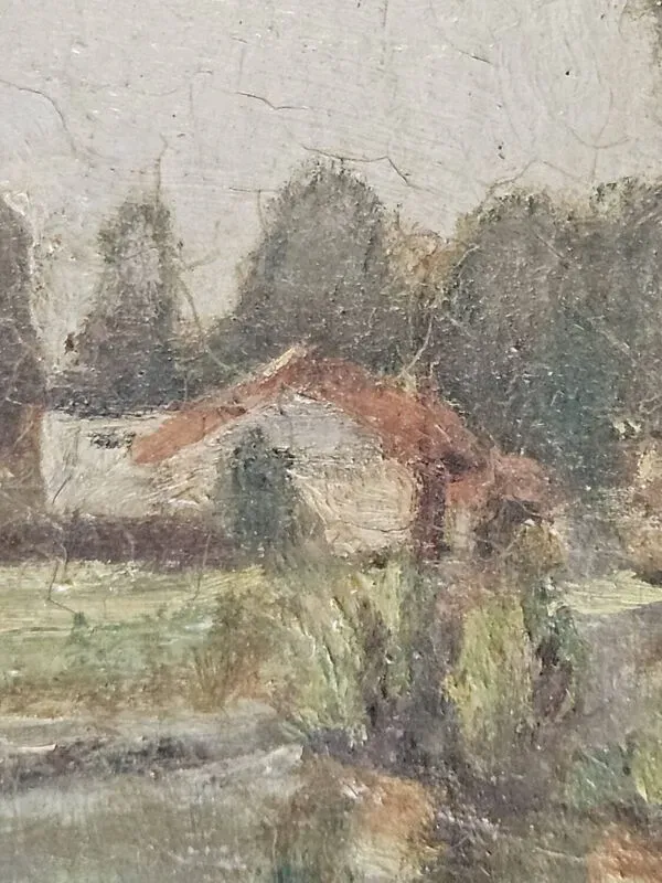 Illustration numéro 2 du produit Tableau peinture sur carton ( Barbizon)  Paysage