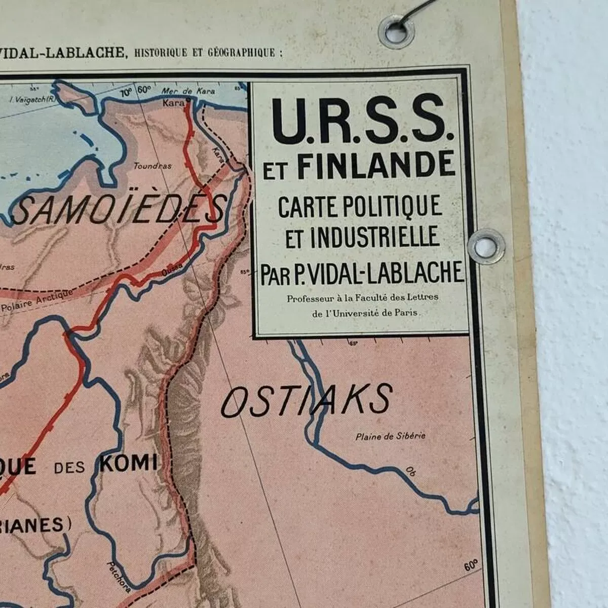 Illustration numéro 2 du produit Carte scolaire vidal lablache - n°34 urss et finlande