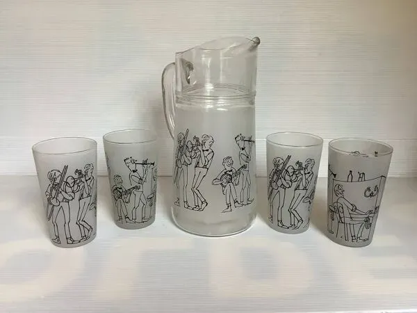 Illustration numéro 2 du produit Service à orangeade les musiciens année 60