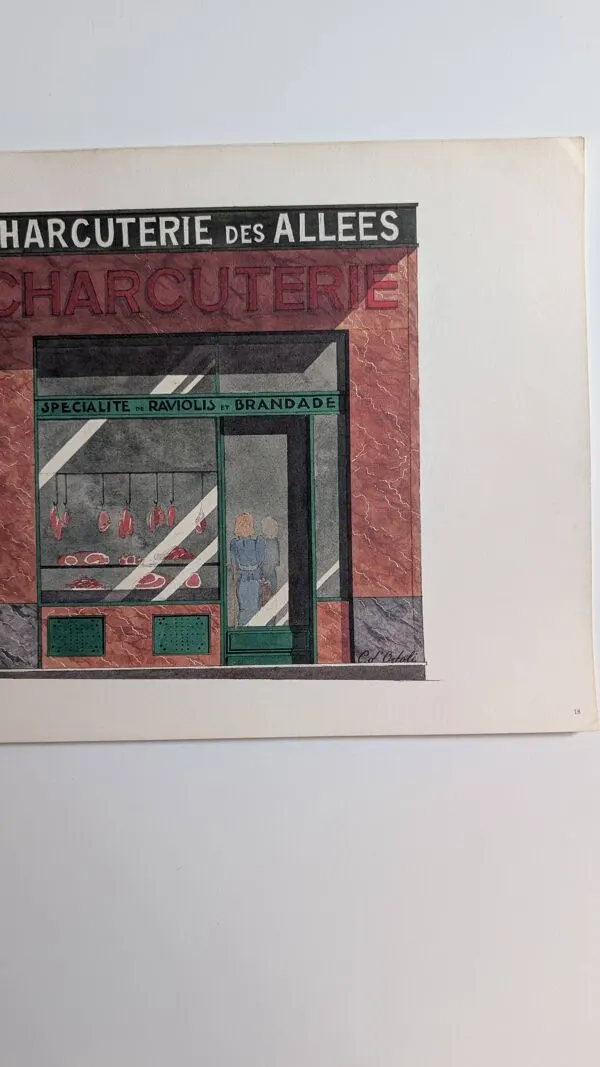 Illustration numéro 2 du produit Lithographie ''Charcuterie des Allées'' – Catherine d'Ortoli