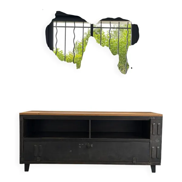 Illustration numéro 2 du produit Meuble TV ou rangement en bois et métal
