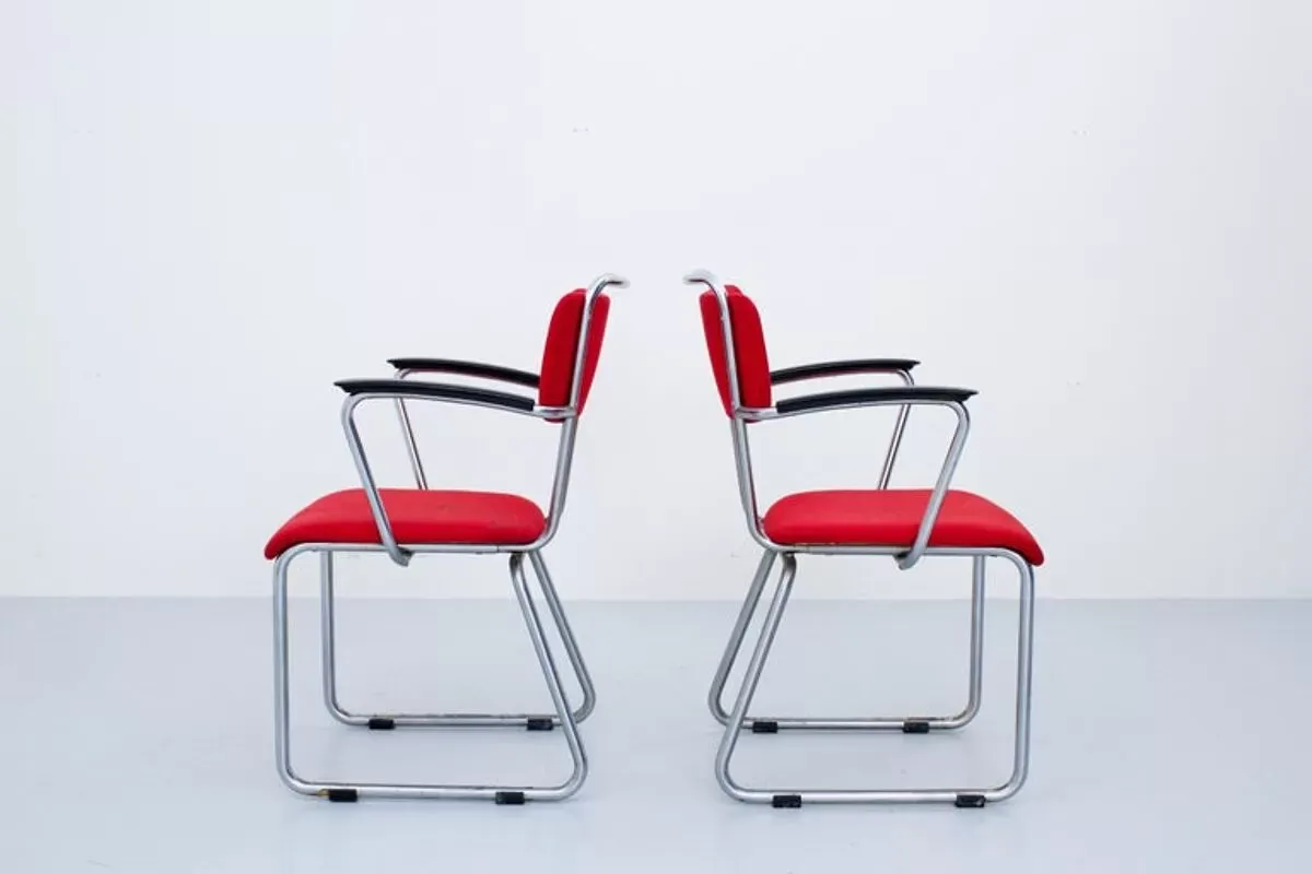 Illustration numéro 2 du produit Set de 5 fauteuils Gispen '214' par Christoffel Hoffman pour BPM Néerlandais 1935