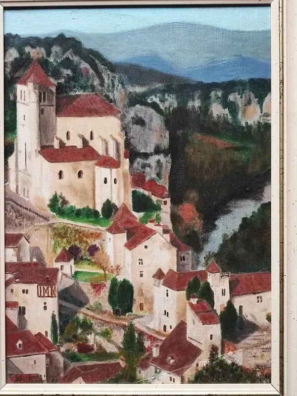 Illustration numéro 2 du produit Tableau - village français