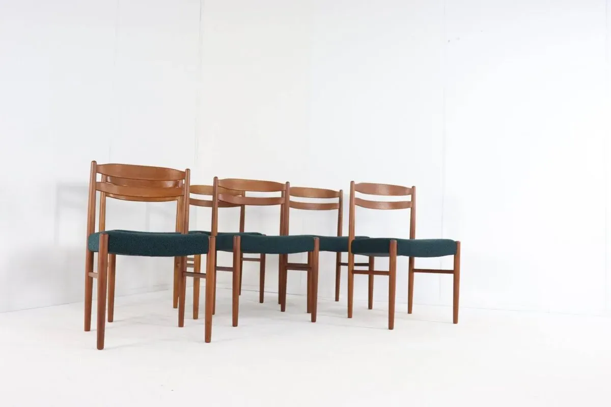 Illustration numéro 2 du produit Lot de 6 chaises Carl Ekström pour Albin Johansson 'Dalarna' en teck