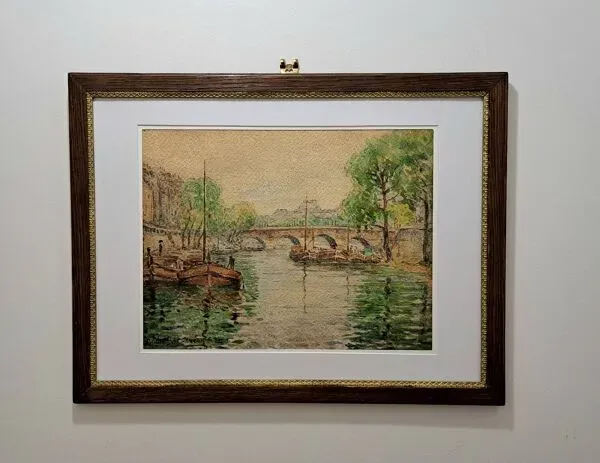 Illustration numéro 2 du produit Aquarelle impressionniste - andré beronneau - paris la seine - 1920