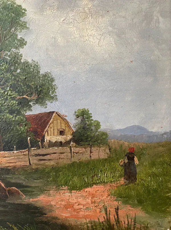 Illustration numéro 2 du produit Tableau j. sander alias johann jungblut (1860-1912) paysage animé