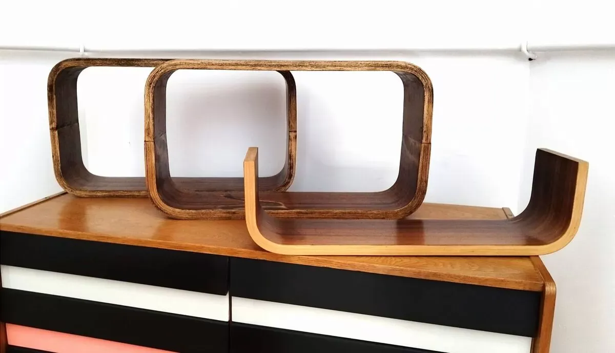 Illustration numéro 2 du produit Étagères Décoratives tchèques attribuées à Ludvik Volak  1960s, Set de 3