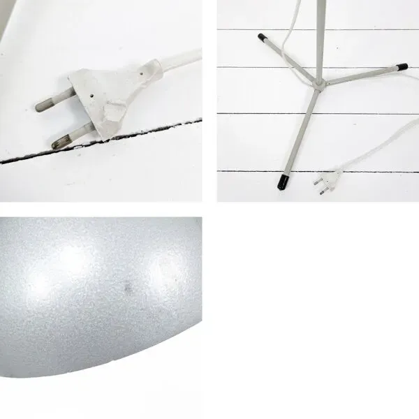 Illustration numéro 2 du produit Lampadaire trépied vintage en métal gris, style atelier réglable