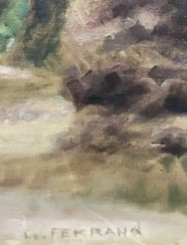 Illustration numéro 2 du produit Tableau peinture ancienne J.P Ferrand Paysage