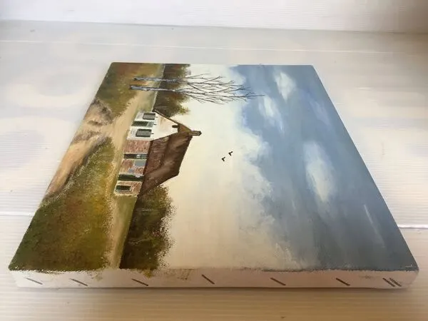 Illustration numéro 2 du produit Petit tableau paysage de campagne huile sur toile