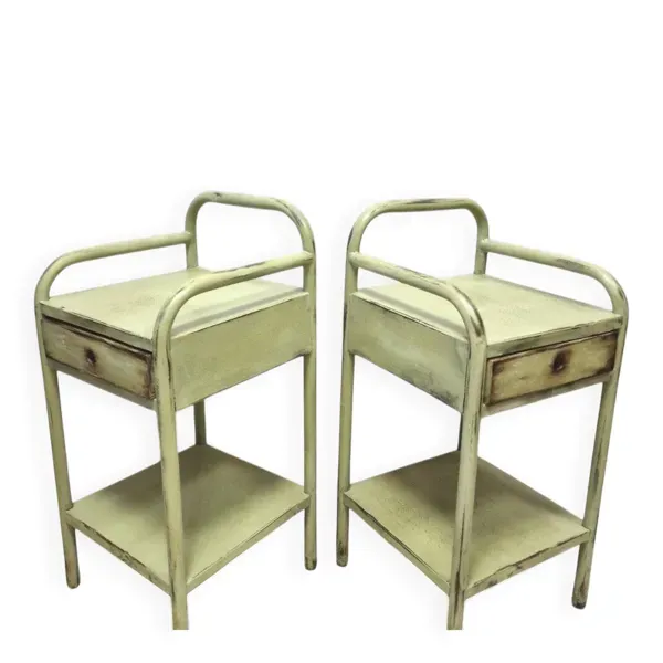 Illustration numéro 2 du produit Copie de paire de chevets en métal patiné